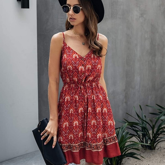 Floral Spaghetti strap Button down Sundress - Picture 3 of 7